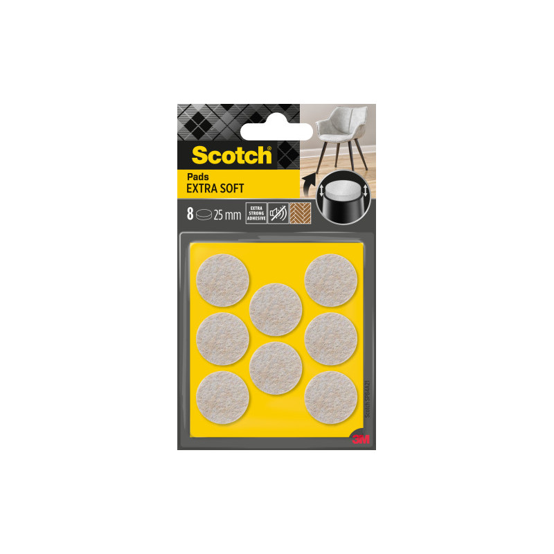 Blister 8 Fieltros Adhesivos Extra Suaves 25MM Diametro Beig | APLIUM