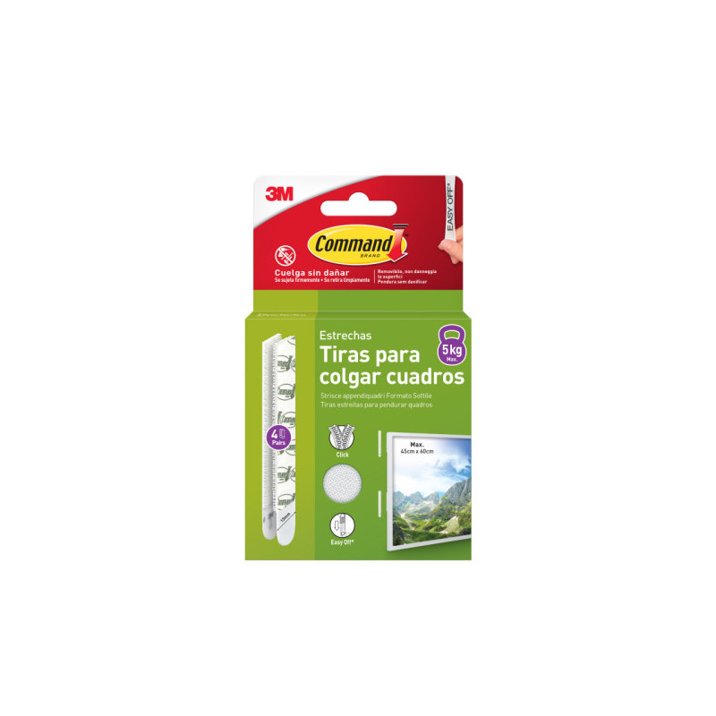 Blister Tiras Adhesivas Estrechas Para Cuadros Hasta 5KG Com | APLIUM