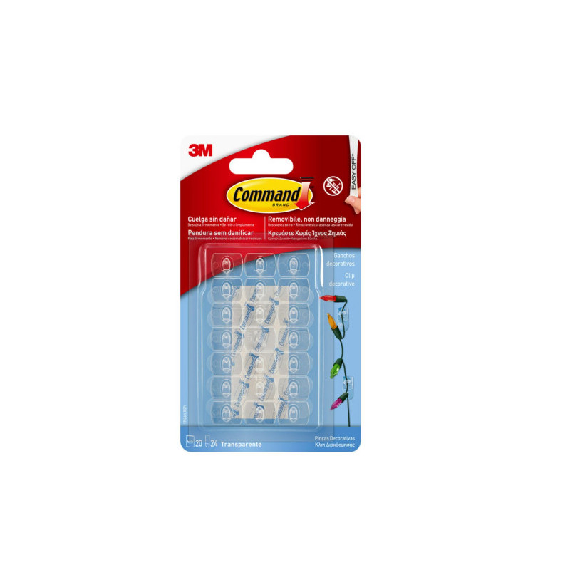 Blister 20 Ganchos Adhesivos Decorativos Transparentes Comma | APLIUM
