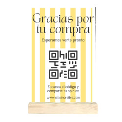 EXPOSITOR SOBREMESA DOBLE CARA A6 VERTICAL CON BASE DE MADER | APLIUM