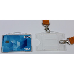 Pack 100 Porta-tarjetas Plastico Rigido 90X57 Doble Posicion | APLIUM