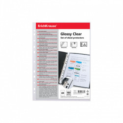 Set De 100 Fundas Multitaladras Glossy Clear, 60 Mcm, A4, Tr | APLIUM