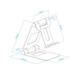 TooQ Soporte de sobremesa ajustable para teléfono / tablet h | APLIUM