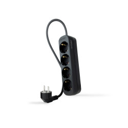 Nanocable Regleta de Enchufes con 4 Tomas, 1.4 m, Negro | APLIUM