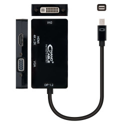 Nanocable Conversor Mini DisplayPort a VGA / HDMI, 3 en 1, D | APLIUM
