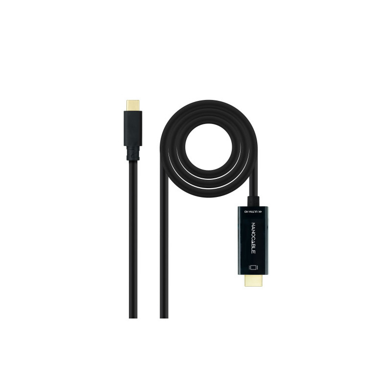 Nanocable Cable Conversor USB-C a HDMI, USB-C/M – HDMI/M, Ne | APLIUM