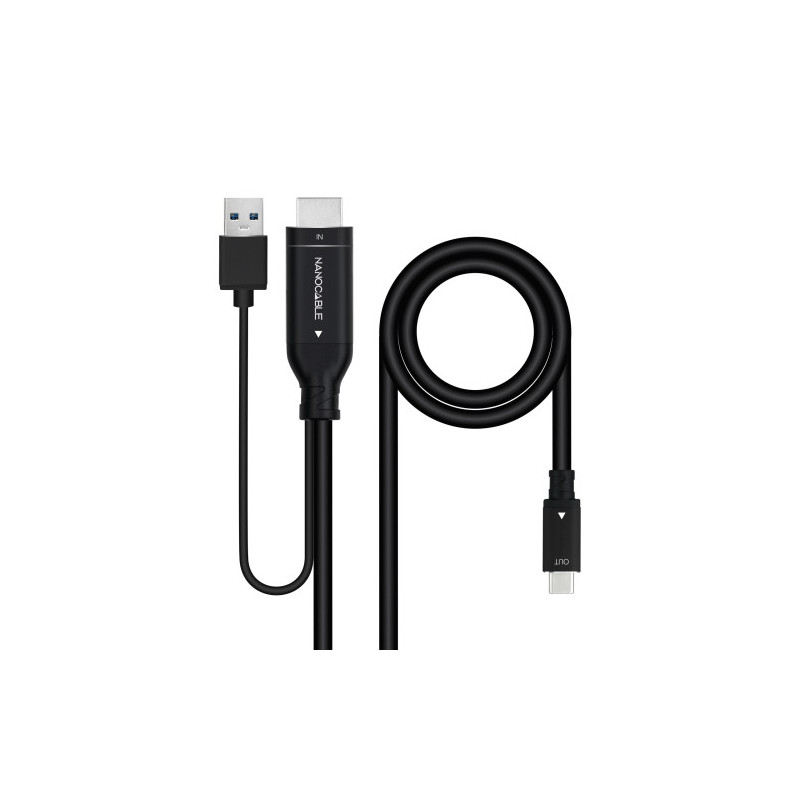 Nanocable Cable Conversor HDMI a USB-C, Negro, 1.8 m | APLIUM