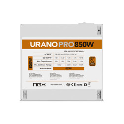 Fuente de Alimentación Nox Hummer Urano Pro White/ 850W/ Ven | APLIUM