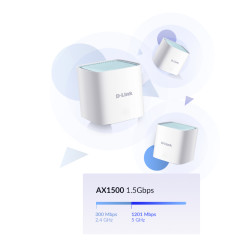 Sistema Mesh D-Link M15-2 1500Mbps/ 2.4GHz 5GHz/ Pack de 2 | APLIUM