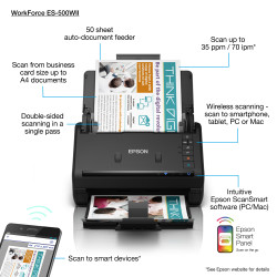Workforce ES-500WII A4 Wifi Wifi Direct USB 3.0 35 Ppm Ou 70 | APLIUM