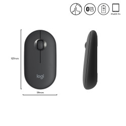 Pebble M350 Wireless Mouse Graphite 2.4GHZ/BT Emea | APLIUM