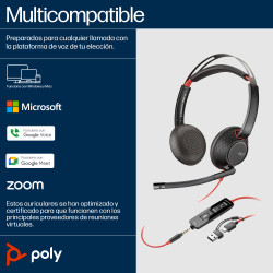 Poly Blackwire 5220 Stereo Usb-c HEADSET+3.5MM PLUG+USB-C/A | APLIUM