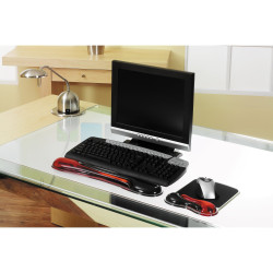 REPOSAMU#ECAS Teclado Duo Gel Color Rojo Y Negro | APLIUM