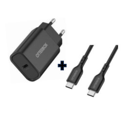 OBEUWallChgrbundleUSB-C30W+CableC-C1MBlk