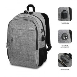 Mochila Subblim Urban Lock para Portátiles hasta 16"/ Puerto | APLIUM