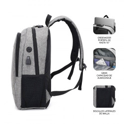 Mochila Subblim Urban Lock para Portátiles hasta 16"/ Puerto | APLIUM
