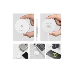 Base De Carga Inalambrica Magnetica QI2.2 De 25W Blanca | APLIUM