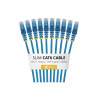 Paquete De 10 Cables Delgados CAT6 Snagless 50CM Lszh Azul | APLIUM