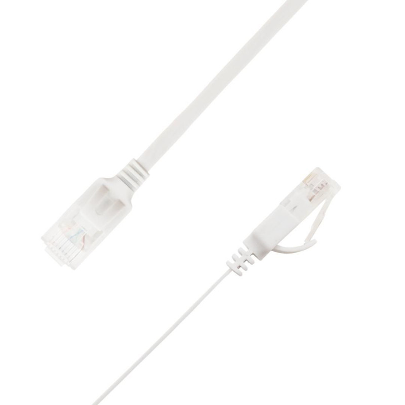 Flat U/UTP Cat6A White 0.2m | APLIUM