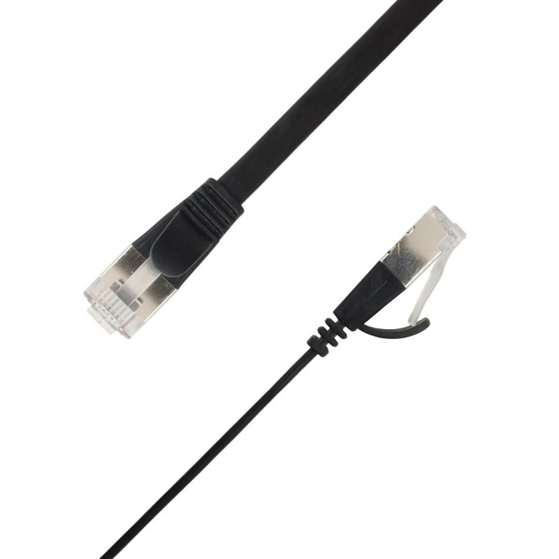 Flat U/FTP Cat6A Black 4m AWG | APLIUM