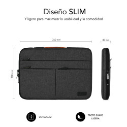 SUBBLIM Funda Air Padding 360 Sleeve 13,3-14" Dark Grey | APLIUM