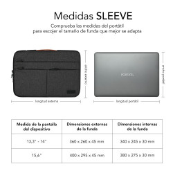SUBBLIM Funda Air Padding 360 Sleeve 13,3-14" Dark Grey | APLIUM