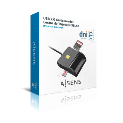 Lector de DNI y Tarjetas Aisens ASCR-SN02SD-BK/ USB 2.0/ Neg | APLIUM