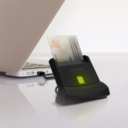 Lector de DNI y Tarjetas Aisens ASCR-SN05-BK/ USB 2.0/ Negro | APLIUM
