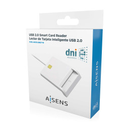 Lector de DNI y Tarjetas Aisens ASCR-SN07-W/ USB 2.0/ Blanco | APLIUM