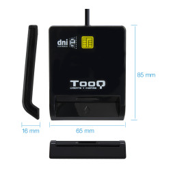 Lector de DNI TooQ TQR-211B/ USB Tipo-C/ Negro | APLIUM