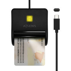 Lector de DNI USB Tipo-C Aisens ASCR-SN03C-BK/ USB Tipo-C/ N | APLIUM