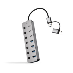 Hub USB + USB Tipo-C Nanocable 10.16.4510/ 4xUSB/ 3xUSB Tipo | APLIUM