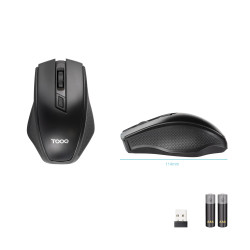 Ratón Inalámbrico TooQ TQMW-1102-B/ Hasta 1600 DPI | APLIUM