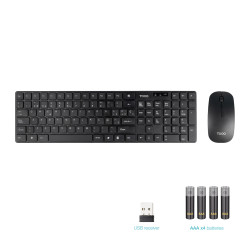 Teclado y Ratón Inalámbricos TooQ TQKMW-3102-B | APLIUM