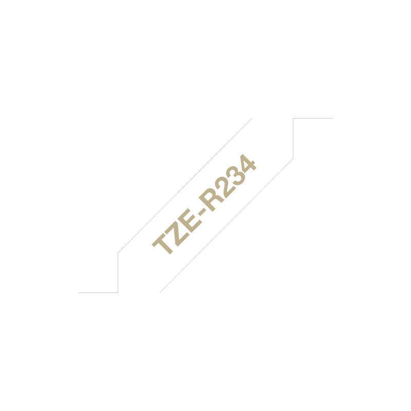 Tape/TZER234 12MM GOLD ON WHITE RIBBON