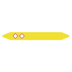 Pre-cut Pipe Marker Rolls Yellow / Gas With Pictogram 52 X | APLIUM