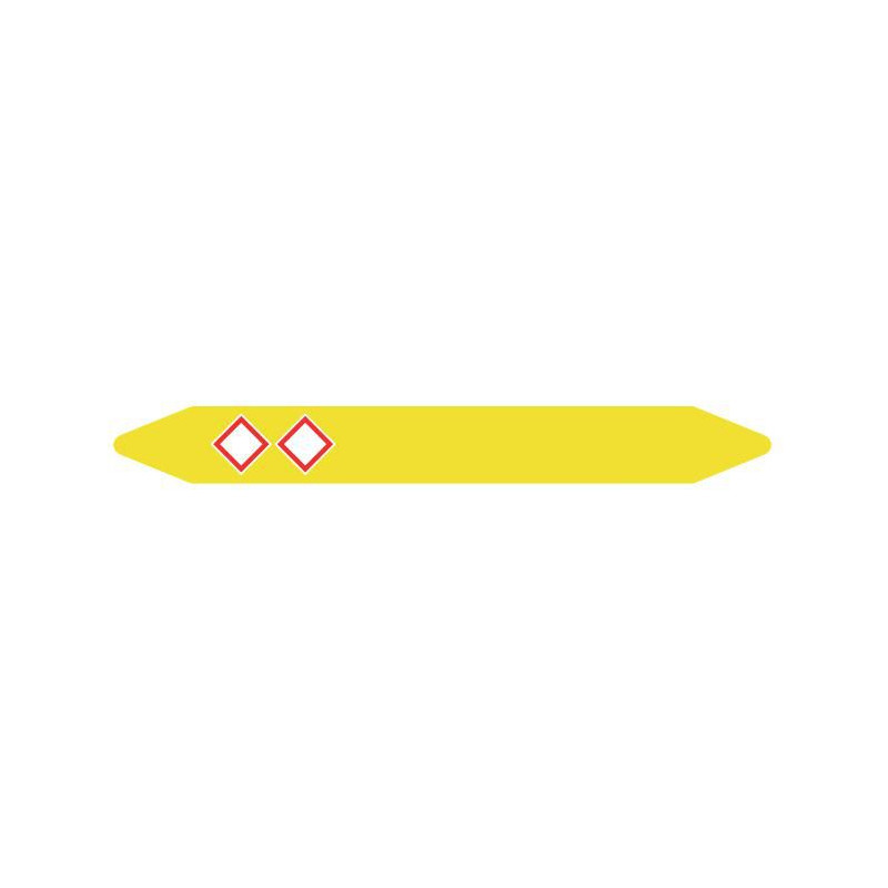 Pre-cut Pipe Marker Rolls Yellow / Gas With Pictogram 52 X | APLIUM