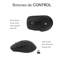 Ratón Ergonómico Inalámbrico Subblim Curve Ergo Dual Battery | APLIUM