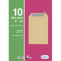 Paquetes De 10 Bolsas Kraft, Con Tira De Silicona Tamaño 250 | APLIUM