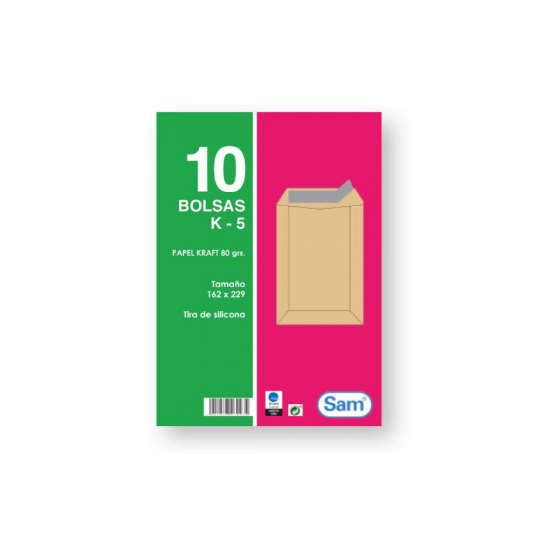 Paquetes De 10 Bolsas Kraft, Con Tira De Silicona Tamaño 162 | APLIUM