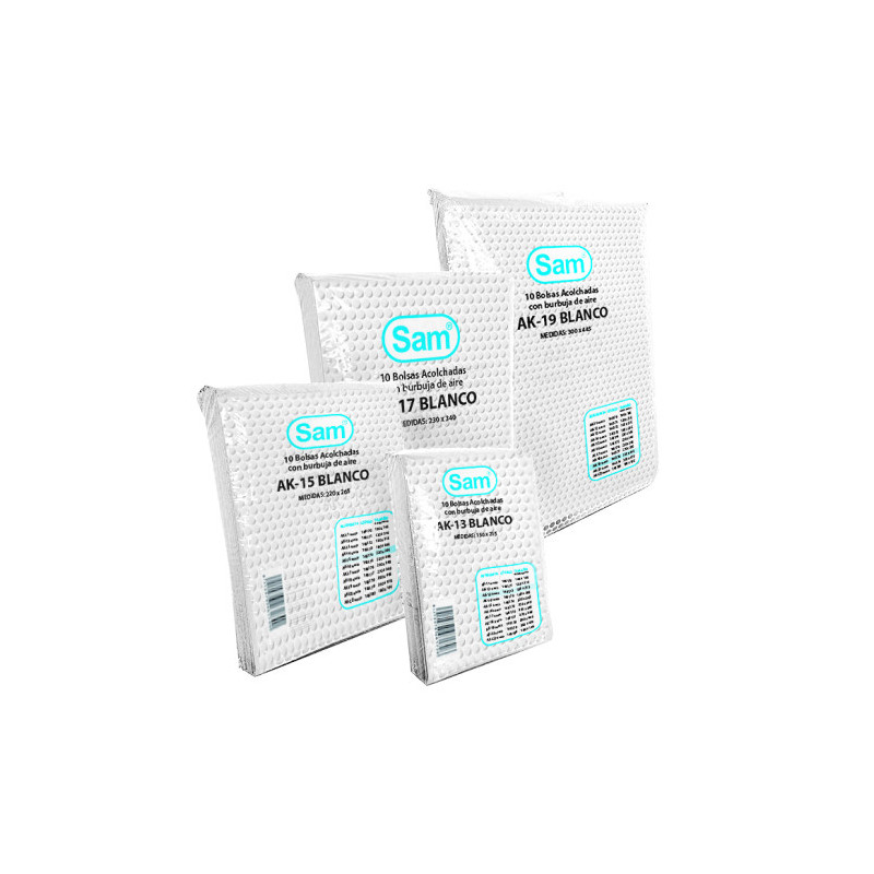 Paquete 10 Bolsas Air Bag Autoadhesiva Acolchada AK-11 Blanc | APLIUM