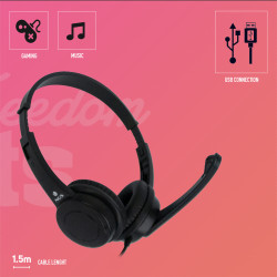 Auriculares NGS VOX505 USB/ con Micrófono/ USB/ Negros | APLIUM