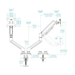 Soporte de Mesa para 2 Monitores TooQ DB1434TNR-B/ Giratorio | APLIUM