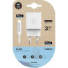 Cargador de Pared Tech One Tech TEC2402/ 2xUSB + Cable Light | APLIUM