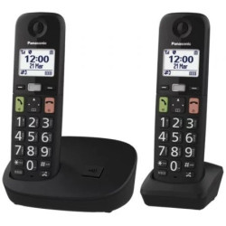 Teléfono Inalámbrico Panasonic KX-TGU112EXB/ Pack DUO/ Negro | APLIUM