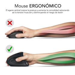 SUBBLIM Ratón GLIDE VERTICAL ERGO DUAL MOUSE BATTERY WHITE | APLIUM