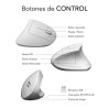 SUBBLIM Ratón GLIDE VERTICAL ERGO DUAL MOUSE BATTERY WHITE | APLIUM