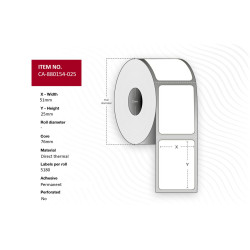 Label 51 x 25mm, Core 76mm, | APLIUM