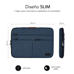 SUBBLIM Funda Air Padding 360 Sleeve 15,6" Blue | APLIUM