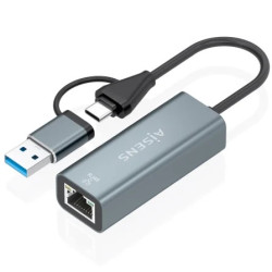 Adaptador USB + USB Tipo-C 3.2 - RJ45 Aisens A109-1032/ 1000 | APLIUM